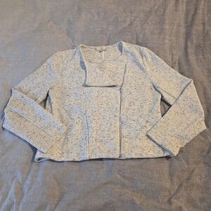 LOFT Outlet Light Gray Textured Knit Blazer